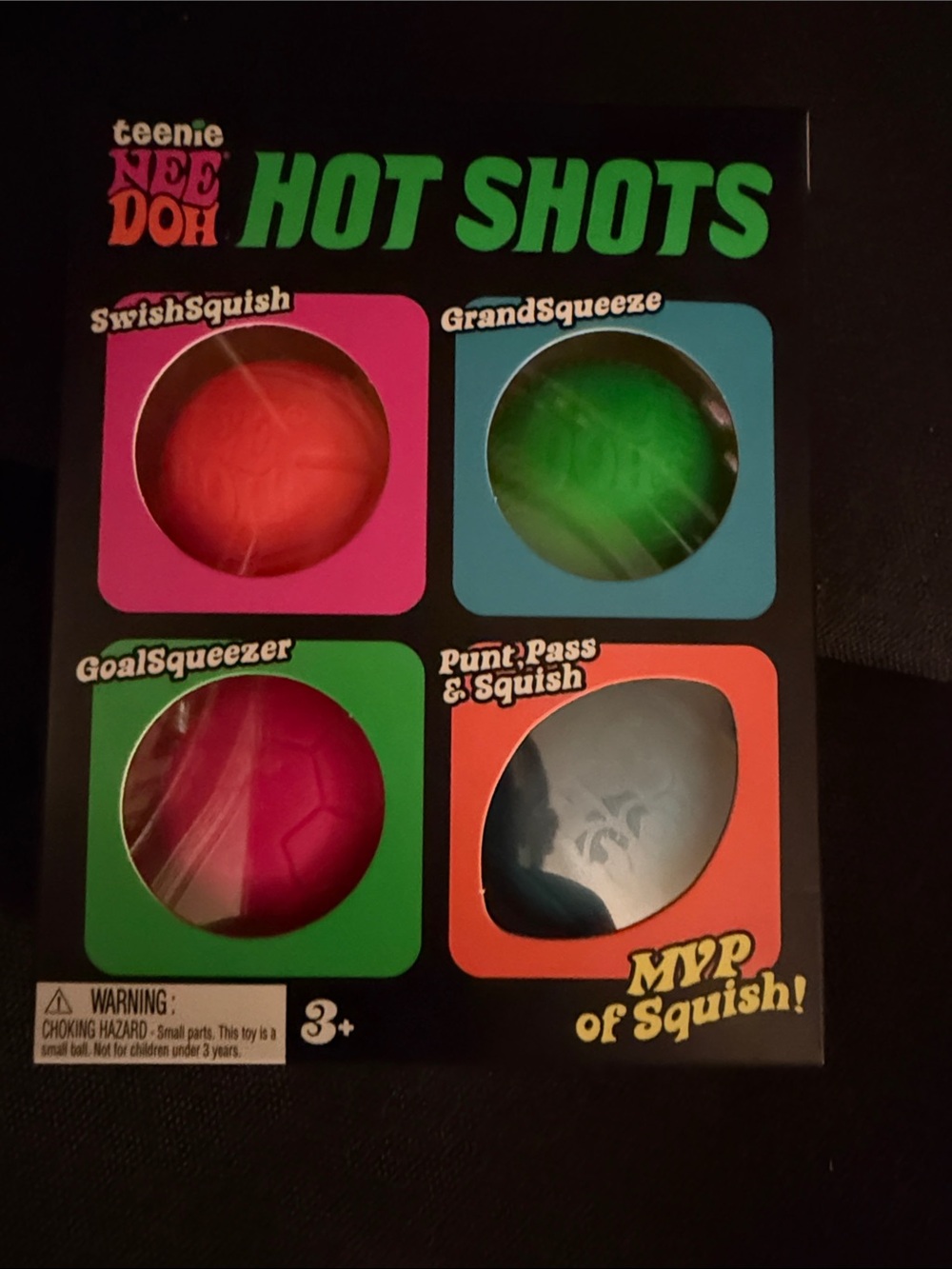 Authentic Needoh Hot Shots 4 pk Squishy Toy Set - Pink & Green $17